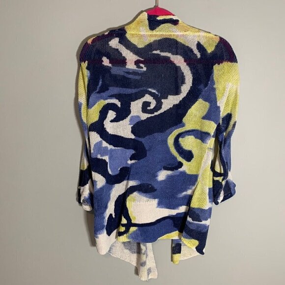 Chico's short sleeve linen cotton blend open front lightweight cardigan sweater - Picture 7 of 12